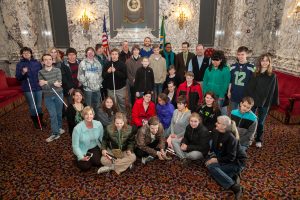 Sen. Cleveland meets with students from the Washington State School for the Blind