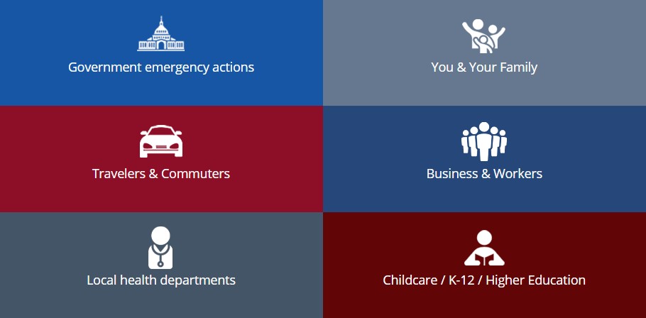 Screenshot from the state's coronavirus website.